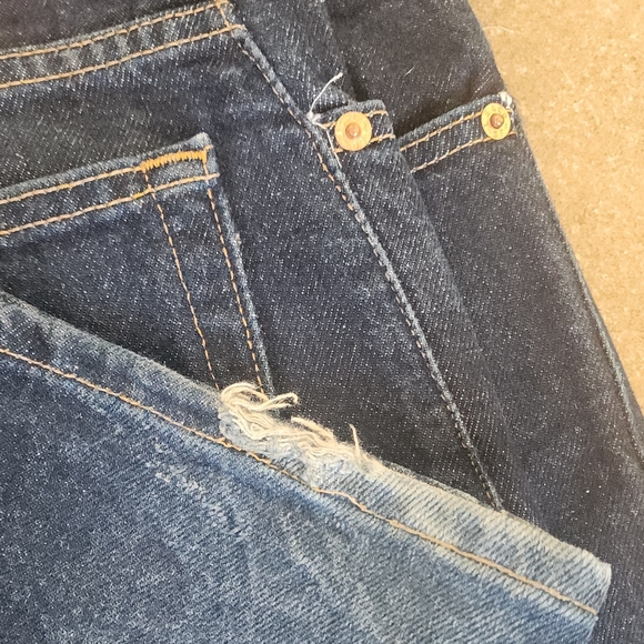 Levi's 517 Men's Jeans Size 40x34 Blue Bootcut Distressed Hems - Picture 5 of 6